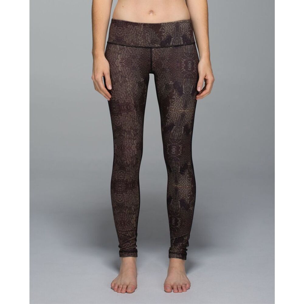 Lululemon Wunder Under Pant *Full-On Luon Golden Godess Cashew Multi Black | 2